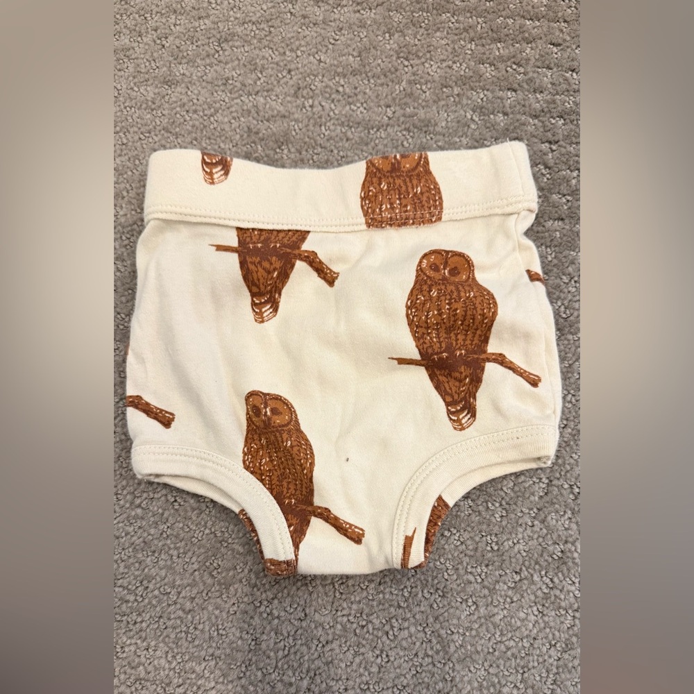 kate quinn Cream and Brown Owl Diaper Cover